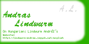 andras lindwurm business card